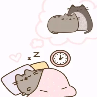 Sticker from Pusheen and Tommy love :: @smenasinka