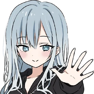 👋 emoji Голубо-серая тян @Nyasticks Telegram sticker 23 of 26