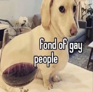 Sticker from homophobic dog