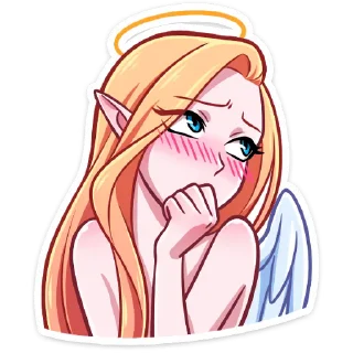 😇 emoji shy girl by @snmntzz1 Telegram sticker 15 of 33
