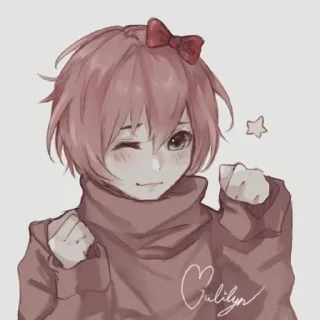 ☺️ emoji Sayori by @assajejr Telegram sticker 23 of 61