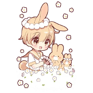 😍 emoji Кролик-Кун @nyasticks Telegram sticker 12 of 17
