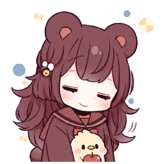 😌 emoji Медведица-тян @nyasticks Telegram sticker 6 of 41
