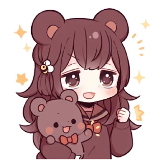 😁 emoji Медведица-тян @nyasticks Telegram sticker 11 of 41