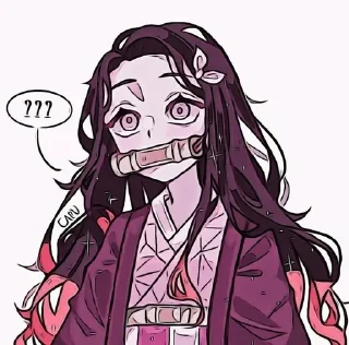 ❓ emoji Незуко Telegram sticker 5 of 60