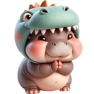 😇 emoji Бегемотики: @Pea4_stickerbot Telegram sticker 21 of 32