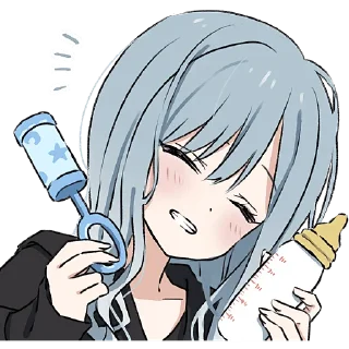☺️ emoji Голубо-серая тян @Nyasticks Telegram sticker 7 of 26