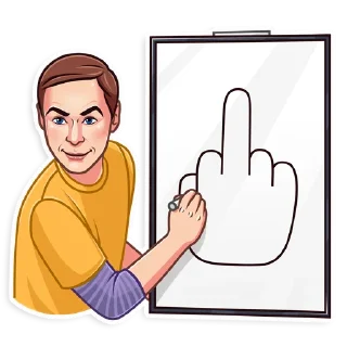 🖕 emoji Sheldon Telegram sticker 14 of 20