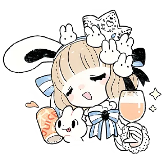 🥂 emoji Принцесса и кролик @Nyasticks Telegram sticker 21 of 41