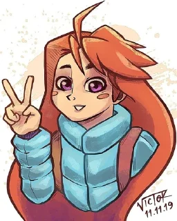 ✌️ emoji Madeline Telegram sticker 10 of 14