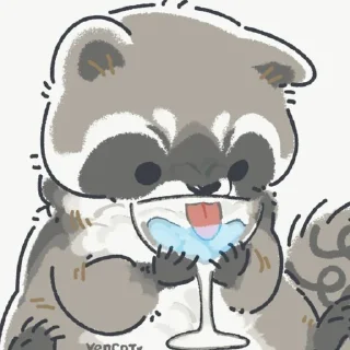 🥤 emoji raccoon art Telegram sticker 8 of 21