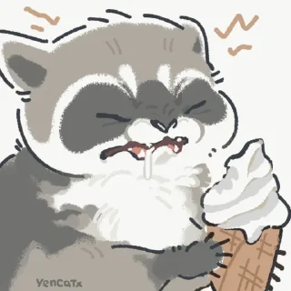 🤢 emoji raccoon art Telegram sticker 15 of 21