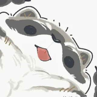 😗 emoji raccoon art Telegram sticker 10 of 21