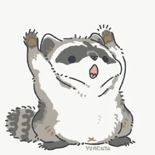 😯 emoji raccoon art Telegram sticker 14 of 21