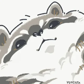 🙃 emoji raccoon art Telegram sticker 11 of 21