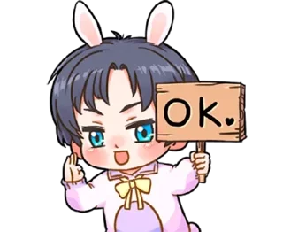🆗 emoji Кролик-кун - @tg_sticks Telegram sticker 7 of 31