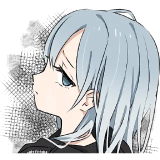 🙄 emoji Голубо-серая тян @Nyasticks Telegram sticker 15 of 26
