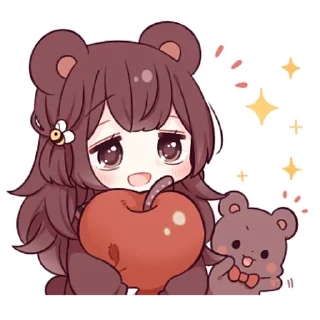 ❤️ emoji Медведица-тян @nyasticks Telegram sticker 22 of 41