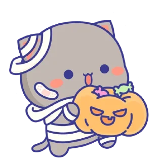 🧟‍♂️ emoji all @mochipeachcats stickers, Halloween Telegram sticker 14 of 26