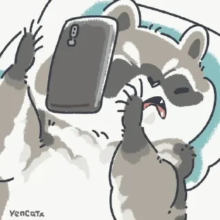 📱 emoji Енотики 🦝 Telegram sticker 23 of 39