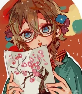 😇 emoji Сидзима мей в цвете Telegram sticker 21 of 69