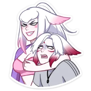 😈 emoji Мари и Хидэ; @stickersvk18 + @yooshi69 Telegram sticker 20 of 57