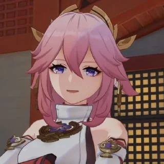 🤍 emoji Яэ Мико хот Telegram sticker 18 of 36
