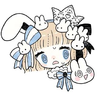 😳 emoji Принцесса и кролик @Nyasticks Telegram sticker 19 of 41