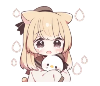 😥 emoji hamster girl 🐹 ➝ @benti_stickers Telegram sticker 16 of 38