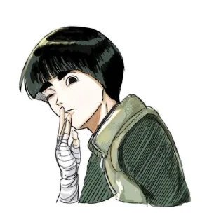 😏 emoji rock lee!!🍃❤️ Telegram sticker 24 of 30