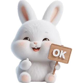 👍 emoji Пушистый кролик @Nyasticks Telegram sticker 9 of 42
