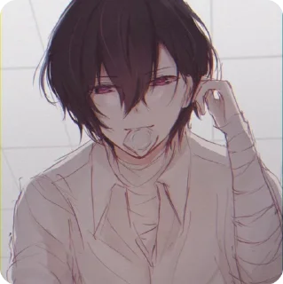 😏 emoji Dazai Osamu. Telegram sticker 16 of 51
