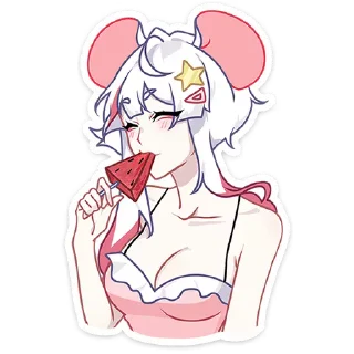 🍉 emoji Мауси и Рен на каникулах Telegram sticker 22 of 49