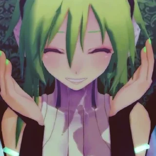 😊 emoji 💚gumi megpoid💚 Telegram sticker 5 of 14