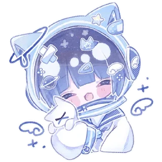 🥰 emoji Космический котик @Nyasticks Telegram sticker 5 of 17