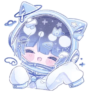 🤗 emoji Космический котик @Nyasticks Telegram sticker 11 of 17