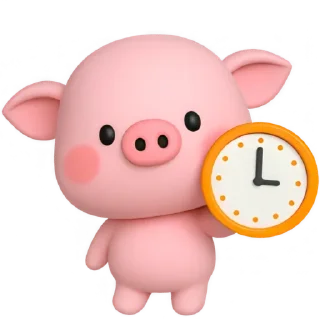 ⏰ emoji Свинка Бута: @Pea4_stickerbot Telegram sticker 18 of 40