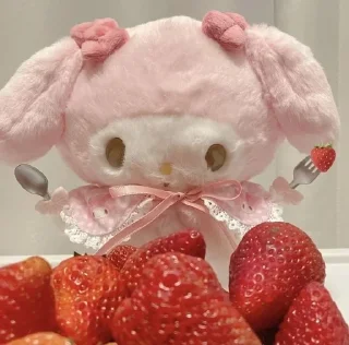🍓 emoji ꕀ    ₊  my melody by @livzz0i Telegram sticker 5 of 40