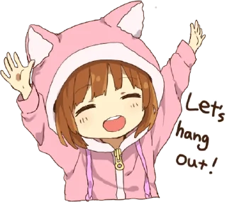 🙌 emoji A little girl Sticker ENG :: @line_stickers Telegram sticker 14 of 80