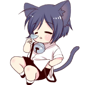😪 emoji Boy of the Black Cat Animated :: @line_stickers Telegram sticker 13 of 24