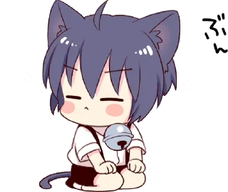 😤 emoji Boy of the Black Cat Animated :: @line_stickers Telegram sticker 6 of 24