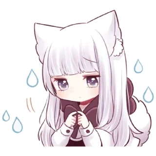 😳 emoji Волчица-тян @tg_sticks Telegram sticker 18 of 37