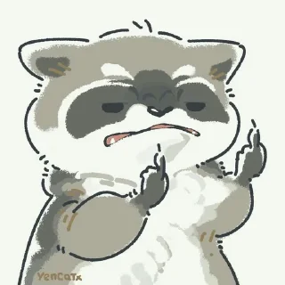 🖕 emoji Енотик Telegram sticker 18 of 89