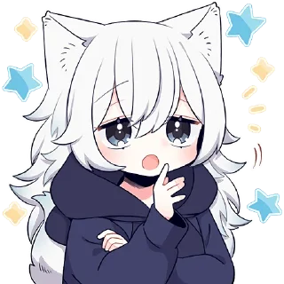 😯 emoji Белая волчица @Nyasticks Telegram sticker 22 of 42