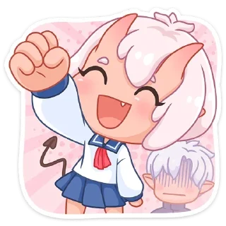 ✊ emoji Они-тян; больше - @stickersvk18 + @yooshi69 Telegram sticker 17 of 53