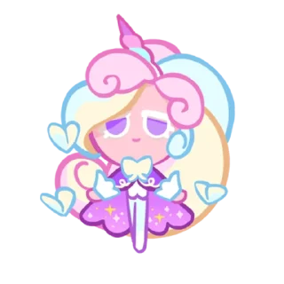 Sticker from Unicorn cream cookie