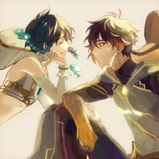 🎞️ emoji zhongli and venti. ࿔ Telegram sticker 14 of 51