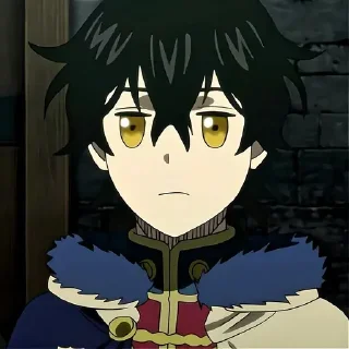 😐 emoji Чёрный клевер @anime_sticks Telegram sticker 5 of 20