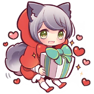 🎁 emoji Маленькая волчица @Nyasticks Telegram sticker 6 of 41