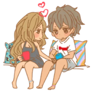 ❣ emoji Girls couple in love pt 1&2 :: @neofni Telegram sticker 13 of 80